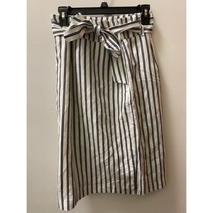 Ann Taylor Striped Pencil Skirt with Tie